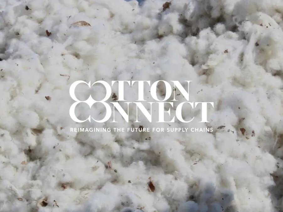 Cotton fibres with CottonConnect lettering